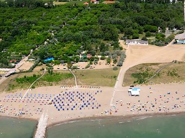 Aerial view of the site and beach