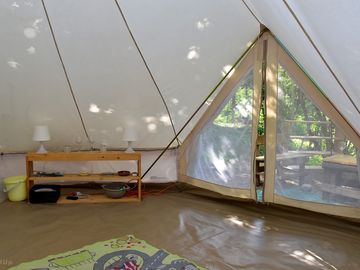 Our tents inside
