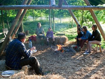 Quality time in front of a campfire