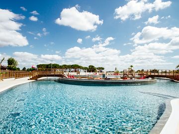 Large heated swimming pool