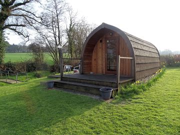 Camping pod with decking