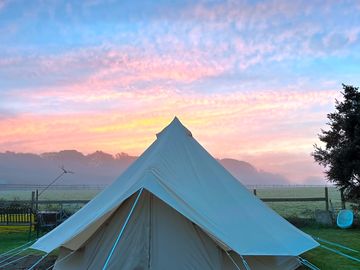 Sunrise in 5m bell tent