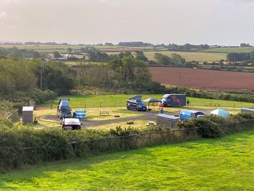 All five pitches booked and still a feeling of space and a lovely view
