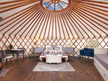 Cedar yurt bed