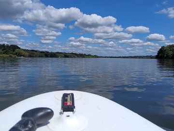 Paddleboarding on weir wood reservoir