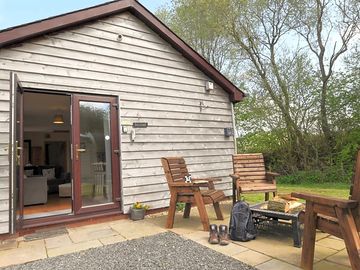 Private garden at cherry tree lodge