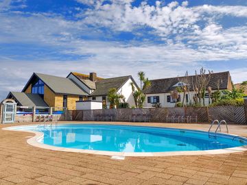 Outdoor heated swimming pool