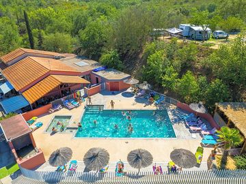 Aerial view of the pool