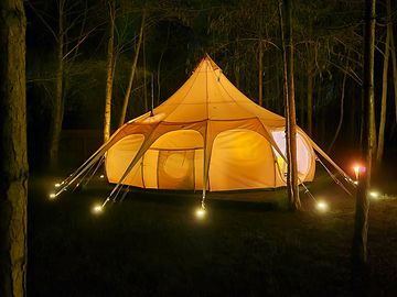 Bell tent at night (added by manager 27 mar 2023)