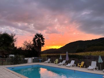 Pool at sunset