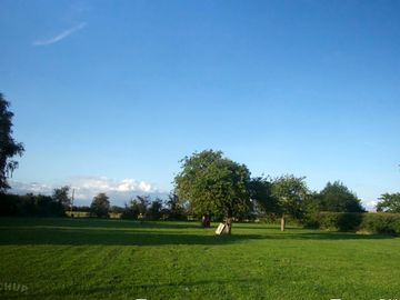 View from the pitches, looking towards fields at the rear