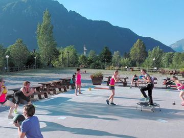 Alfresco training with mountain views