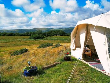 View across the dyfi estuary. add the tent as an extra.