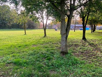 View from campsite to the farm shop