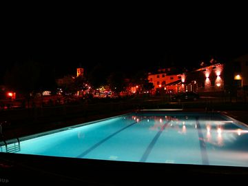 Swimming pool by night