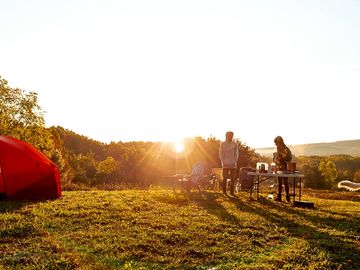 Camp at sun rise
