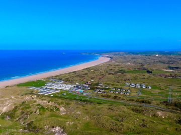 Looking across the site and beach