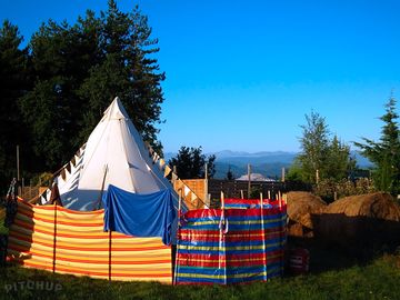 Pitches with views towards the pyrenees