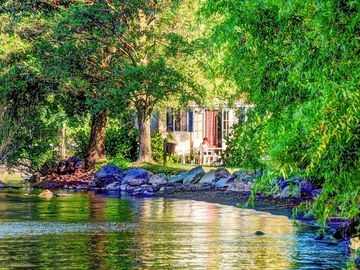Caravans by the lake