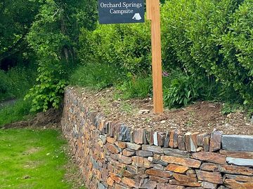 Our new sign and cornish wall so you lovely campers won’t miss us!