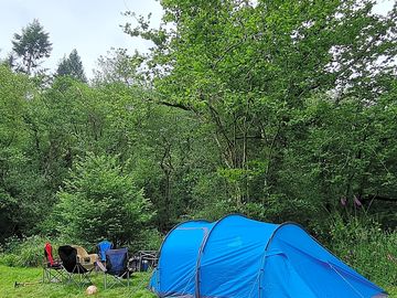 Small pitch by the stream