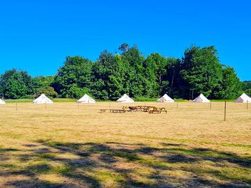Bell tents and picnic area with firepit (added by manager 23 jun 2022)