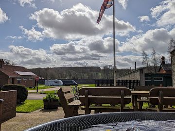 View of site and facilities block at thorpe hall caravan, glamping & camping site near bridlington