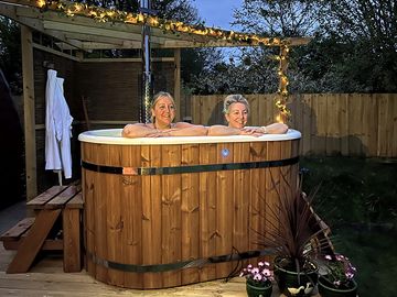 Our brand new hot tub under the stars