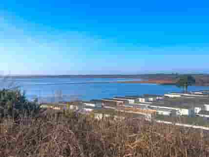 View over the caravans to Poole Harbour