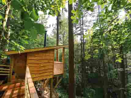 Elevated walkway to private compost toilet