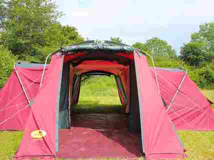 View through the tent