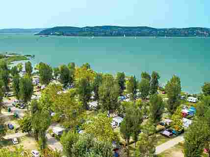 View of the site and Lake Balaton