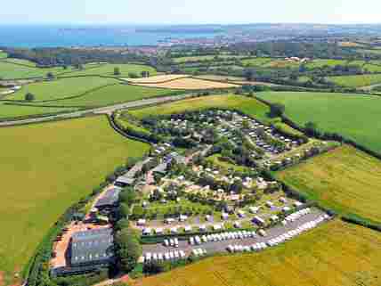 Aerial view of fab Devon coast and the countryside towards Brixham