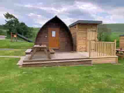Standard Plus wigwams with it's own private toilet and shower facilities