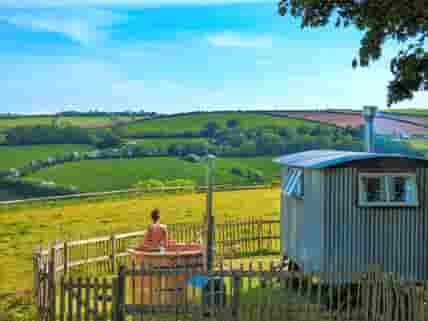 The Shepherd's Hut and its wood-fired hot tub