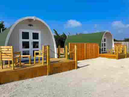 Camping pods with ensuite toilets