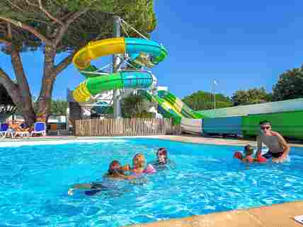 Heated outdoor swimming pool