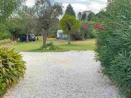 Landscaped camping pitches