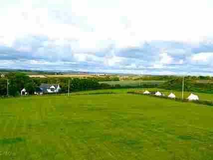 Elevated shot of the campsite showing the spacious area and great views