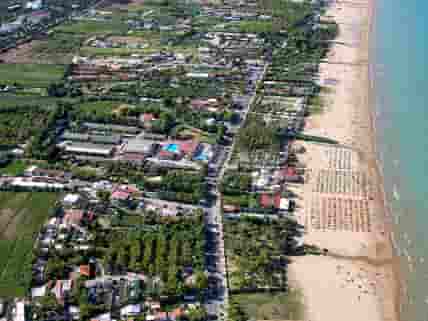 Aerial view of the site and beach