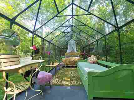 Inside the geodesic dome
