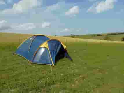 Pitched 4 man tent