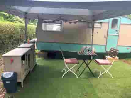 Covered exterior with camping kitchen