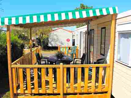 Decking with awning
