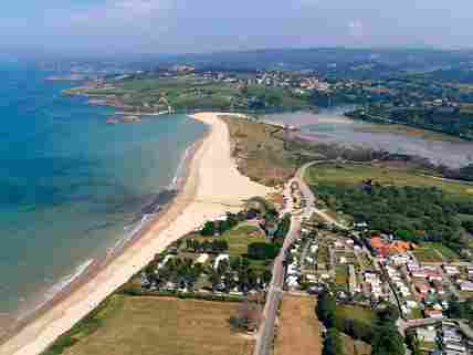 Aerial shot of the coastline