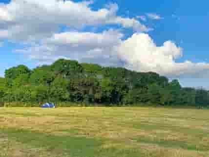 The camping field in the gorgeous sunshine