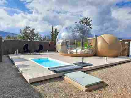 Dome, outdoor seating and pool