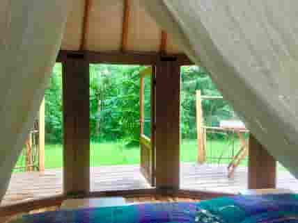 Yurt interior looking out