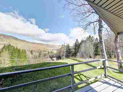 View from Eagle's verandah across Glen Dochart and over to Loch Lubhair (pronounced "ewar")