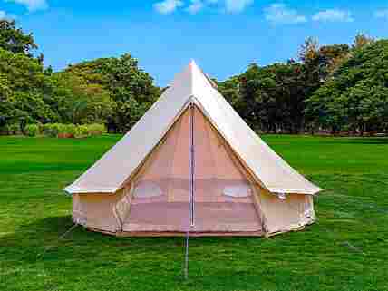 Exterior of bell tent